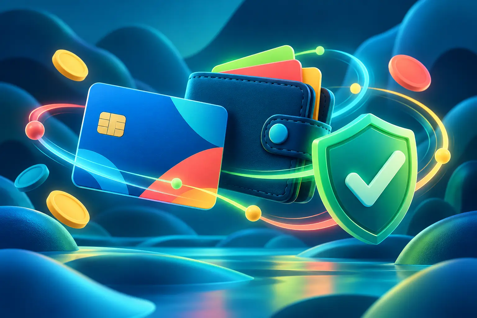 Payment card and digital wallet protected by a security shield